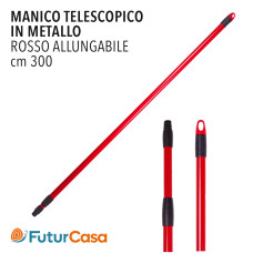 MANICO-TELESCOPICO-ALLUNGABILE-ROSSO-300CM